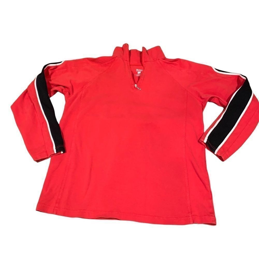 MEISTER Men’ Red Quarter Zip Pullover Sz Medium Sports Knit